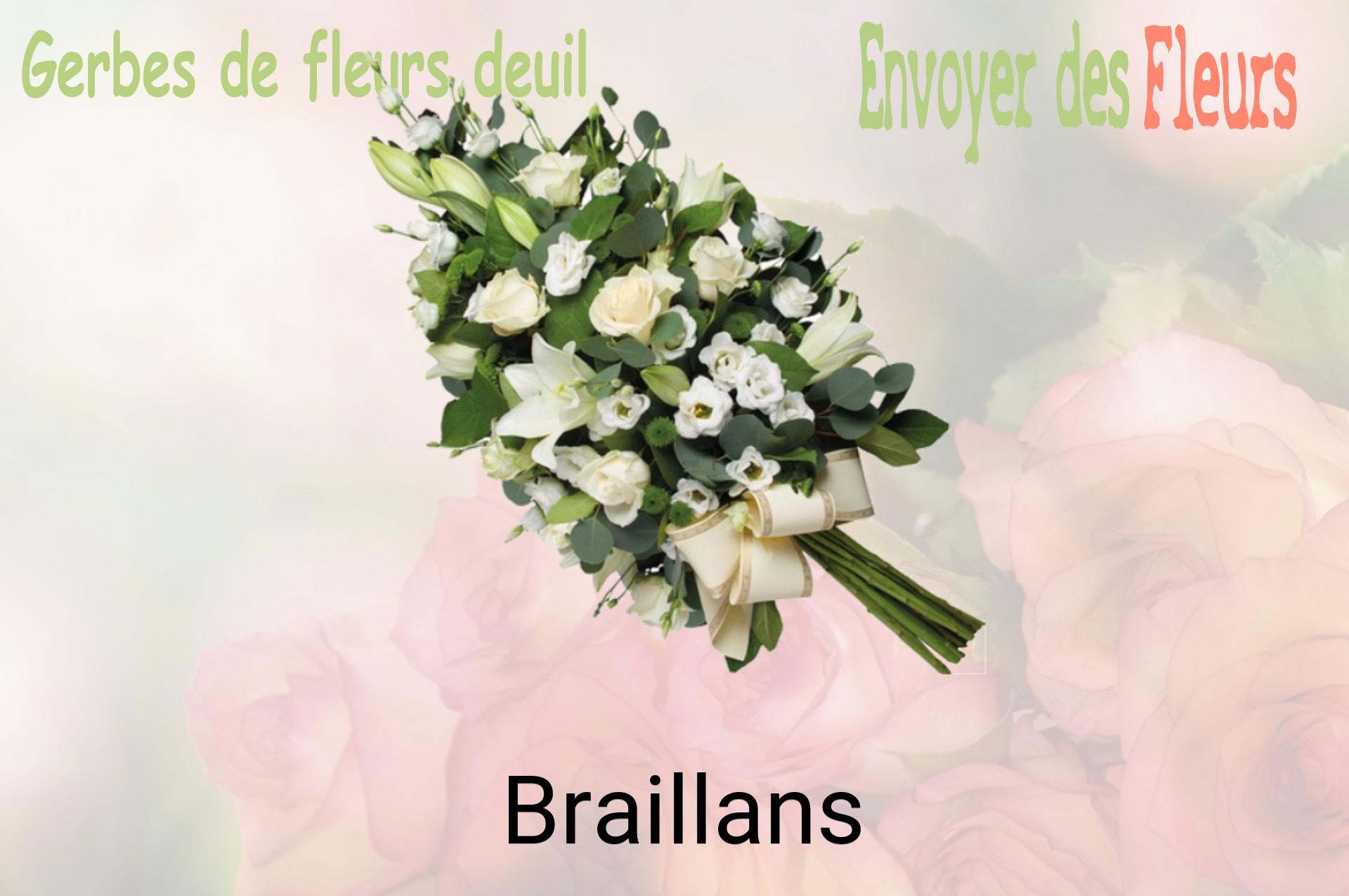 Gerbe de fleurs de deuil livrée à Braillans